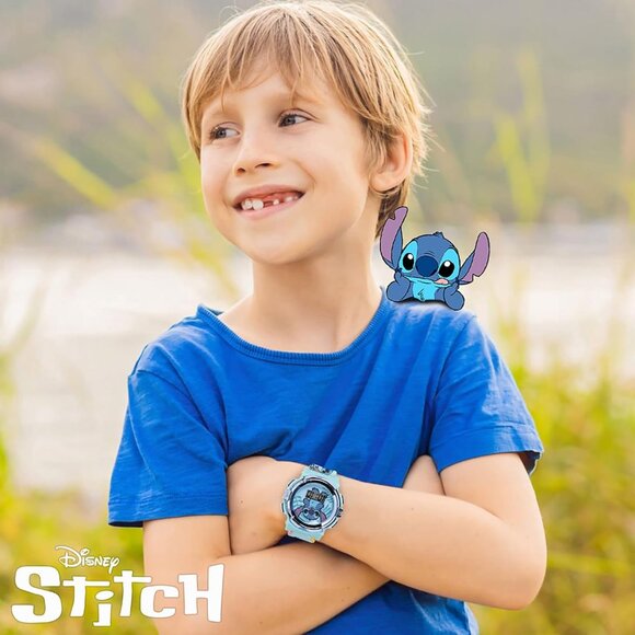 Disney Stitch Kids LCD Watch – Flashing Light-Up Dial, Digital Time Display, Adj - Picture 5 of 10